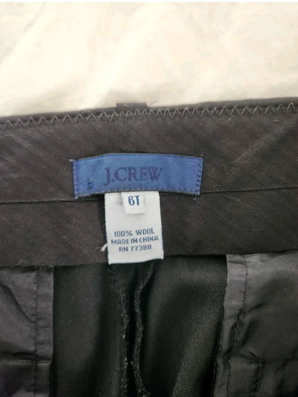 J.Crew City Fit Super 120s Wool Dress Pants Black Women's 6 Tall Career